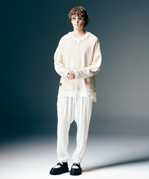 glamb(グラム)の「Layered Skipper Cutsew / レイヤードスキッパーカットソー(Tシャツ/カットソー・メンズ・ホワイト/ブラック/ブルー・S/M/L)」の12枚目の写真