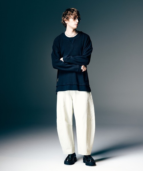 glamb(グラム)の「Layered Skipper Cutsew / レイヤードスキッパーカットソー(Tシャツ/カットソー・メンズ・ホワイト/ブラック/ブルー・S/M/L)」の13枚目の写真