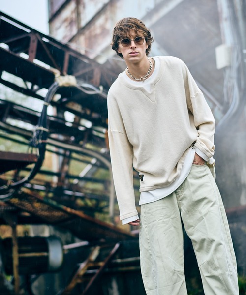 glamb(グラム)の「Layered Skipper Cutsew / レイヤードスキッパーカットソー(Tシャツ/カットソー・メンズ・ホワイト/ブラック/ブルー・S/M/L)」の18枚目の写真