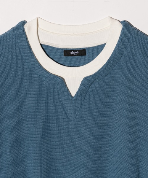 glamb(グラム)の「Layered Skipper Cutsew / レイヤードスキッパーカットソー(Tシャツ/カットソー・メンズ・ホワイト/ブラック/ブルー・S/M/L)」の19枚目の写真