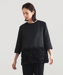 美品 デミルクスビームス 配色ネックスキッパーブラウス38 Demi-Luxe BEAMS（デミルクス ビームス）の「Demi-Luxe BEAMS / 配色