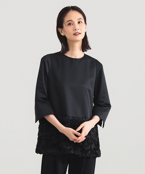 Demi-Luxe BEAMS(デミルクス ビームス)の「【8/6値下げ】フラワー チュニック ブラウス*/オフィスカジュアル・セレモニー(シャツ/ブラウス・レディース・グレイッシュベージュ/ブラック・36/38)」の13枚目の写真