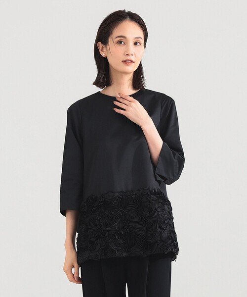 Demi-Luxe BEAMS(デミルクス ビームス)の「【8/6値下げ】フラワー チュニック ブラウス*/オフィスカジュアル・セレモニー(シャツ/ブラウス・レディース・グレイッシュベージュ/ブラック・36/38)」の14枚目の写真