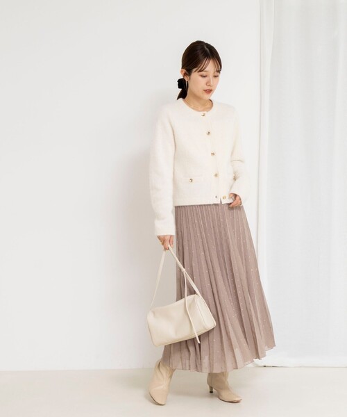 ウォッシャブルラメカットドビープリーツスカート（スカート