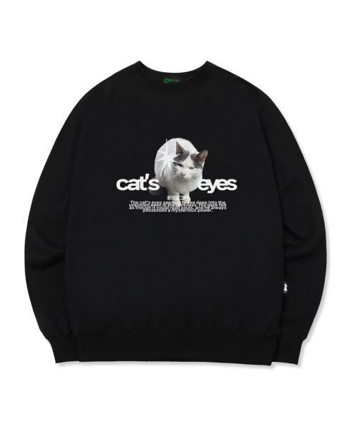 Cat's Eyes Print Sweatshirt Black
