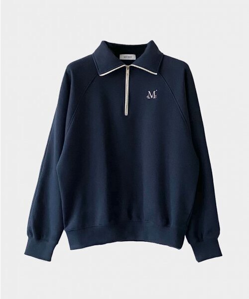 MUCENT(ムセント)の「SIGNATURE HALF ZIP-UP NECK MTM - MAN (Deep navy, Olive green)(スウェット・レディース・グリーン・FREE)」の1枚目の写真