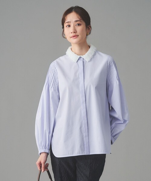 UNITED ARROWS(ユナイテッドアローズ)の「チュールカラー 2WAY ブラウス(シャツ/ブラウス・レディース・ホワイト/ライトブルー/ネイビー・FREE)」の4枚目の写真