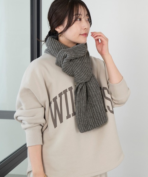 FRATELLI TALLI（フラテリタリ）の「【FRATELLI TALLI】リブニットストール（マフラー・レディース・ライトベージュ/グレー/モカ・FREE）」の5枚目の写真