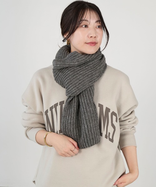 FRATELLI TALLI（フラテリタリ）の「【FRATELLI TALLI】リブニットストール（マフラー・レディース・ライトベージュ/グレー/モカ・FREE）」の6枚目の写真