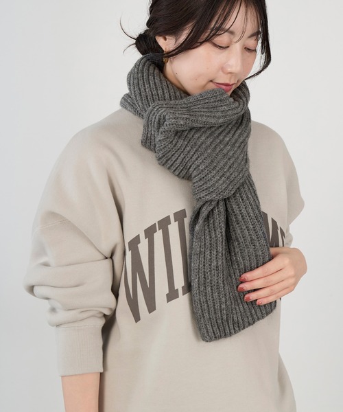 FRATELLI TALLI（フラテリタリ）の「【FRATELLI TALLI】リブニットストール（マフラー・レディース・ライトベージュ/グレー/モカ・FREE）」の7枚目の写真