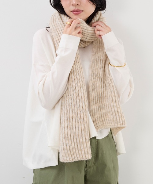 FRATELLI TALLI（フラテリタリ）の「【FRATELLI TALLI】リブニットストール（マフラー・レディース・ライトベージュ/グレー/モカ・FREE）」の14枚目の写真