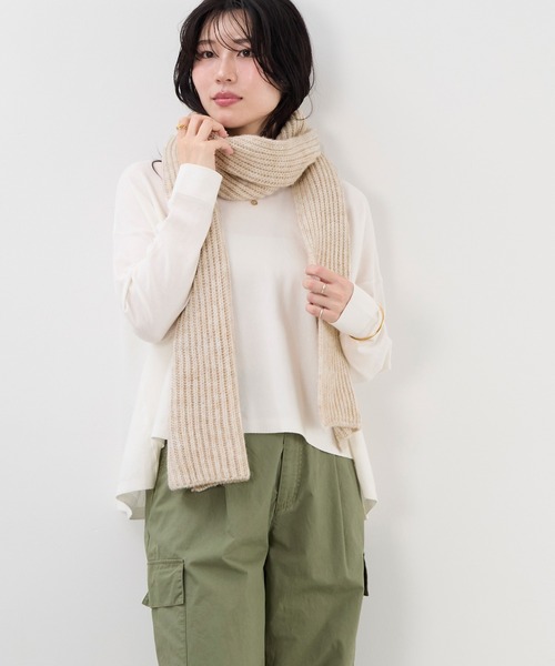 FRATELLI TALLI（フラテリタリ）の「【FRATELLI TALLI】リブニットストール（マフラー・レディース・ライトベージュ/グレー/モカ・FREE）」の15枚目の写真