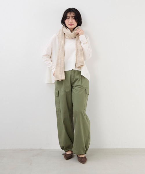 FRATELLI TALLI（フラテリタリ）の「【FRATELLI TALLI】リブニットストール（マフラー・レディース・ライトベージュ/グレー/モカ・FREE）」の16枚目の写真