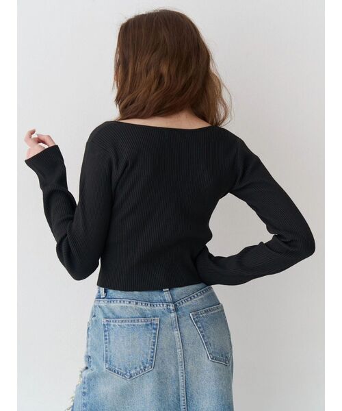 EVRIS(エヴリス)の「フロントホックレースドッキングニットトップス(ニット/セーター・レディース・ブルー/グレー/ブラック/イエロー・FREE)」の7枚目の写真