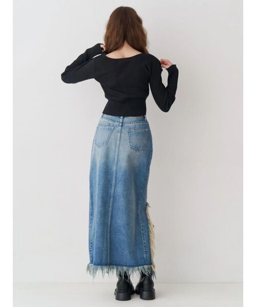 EVRIS(エヴリス)の「フロントホックレースドッキングニットトップス(ニット/セーター・レディース・ブルー/グレー/ブラック/イエロー・FREE)」の8枚目の写真