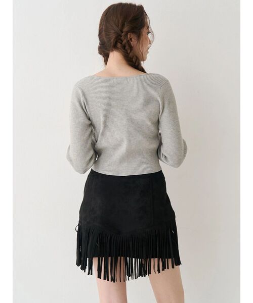 EVRIS(エヴリス)の「フロントホックレースドッキングニットトップス(ニット/セーター・レディース・ブルー/グレー/ブラック/イエロー・FREE)」の15枚目の写真