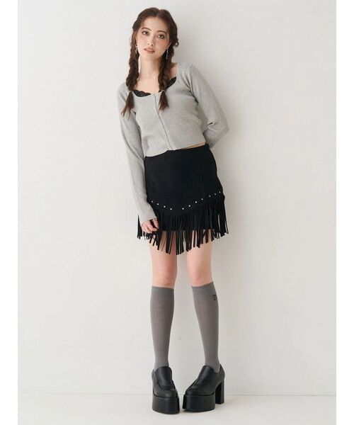 EVRIS(エヴリス)の「フロントホックレースドッキングニットトップス(ニット/セーター・レディース・ブルー/グレー/ブラック/イエロー・FREE)」の17枚目の写真