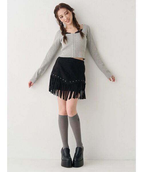 EVRIS(エヴリス)の「フロントホックレースドッキングニットトップス(ニット/セーター・レディース・ブルー/グレー/ブラック/イエロー・FREE)」の18枚目の写真