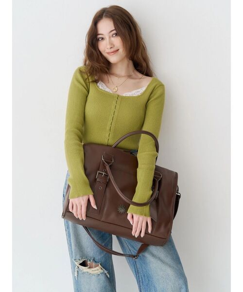 EVRIS(エヴリス)の「フロントホックレースドッキングニットトップス(ニット/セーター・レディース・ブルー/グレー/ブラック/イエロー・FREE)」の20枚目の写真