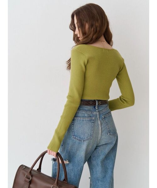 EVRIS(エヴリス)の「フロントホックレースドッキングニットトップス(ニット/セーター・レディース・ブルー/グレー/ブラック/イエロー・FREE)」の21枚目の写真