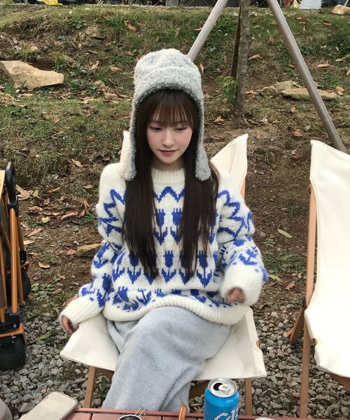 VANONE ATELIER(バノンアトリエ)の「KN4240 Flower hairy wool knit_Cream(ニット/セーター・レディース・Cream・FREE)」の7枚目の写真