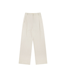 SIPT7022 One Tuck Side Banding Slacks_Ash beige