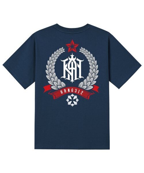 KAN6312(カン6312)の「KTN0005 ウェディングリース半袖Tシャツ - ネイビー(Tシャツ/カットソー・メンズ・その他・LARGE/MEDIUM/SMALL/X-LARGE)」の1枚目の写真