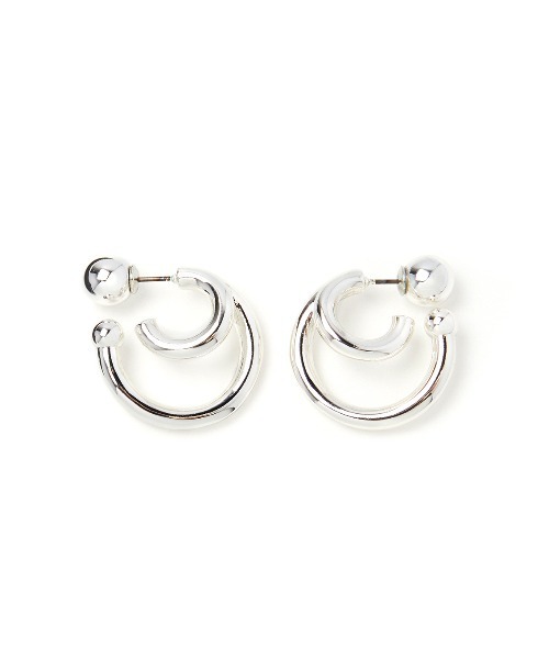 Ameri（アメリ）の「UND NICKEL FREE DOUBLE HOOP PIERCE（ピアス（両耳用）・レディース・シルバー/ゴールド・FREE）」の4枚目の写真