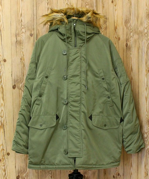 TopIsm(トップイズム)の「撥水加工 N3Bタイプ 中綿ジャケット(ミリタリージャケット・メンズ・ブラック/カーキ・M/XL/L)」の11枚目の写真
