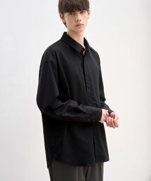 オーバーサイズヒドゥンミニマルシャツ[ブラック]