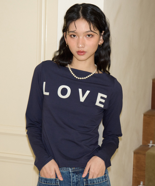 SALON DE YOHN(サロンドヨーン)の「Love Boat Neck T_ Navy(Tシャツ/カットソー・レディース・その他・SMALL/MEDIUM)」の1枚目の写真