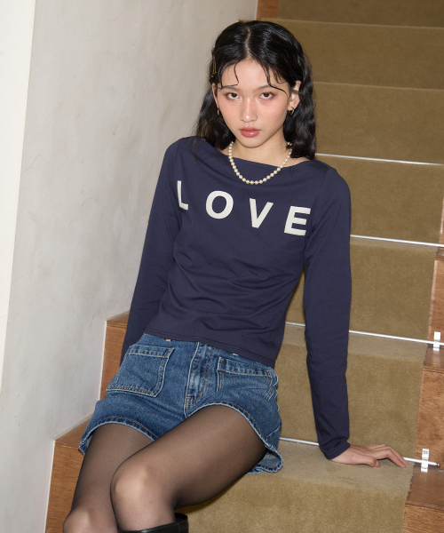 SALON DE YOHN(サロンドヨーン)の「Love Boat Neck T_ Navy(Tシャツ/カットソー・レディース・その他・SMALL/MEDIUM)」の3枚目の写真