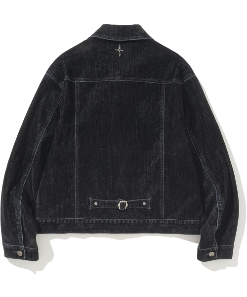 NOT4NERD(ノットフォーナード)の「4 Symbol Velvet Like Denim Trucker Jacket - Black(デニムジャケット・レディース・その他・LARGE/X-LARGE/MEDIUM)」の3枚目の写真
