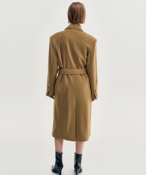 KIMZISU(キムジス)の「WIDE COLLAR OVERSIZED DOUBLE WOOL COAT - CAMEL(チェスターコート・レディース・キャメル・OS)」の3枚目の写真