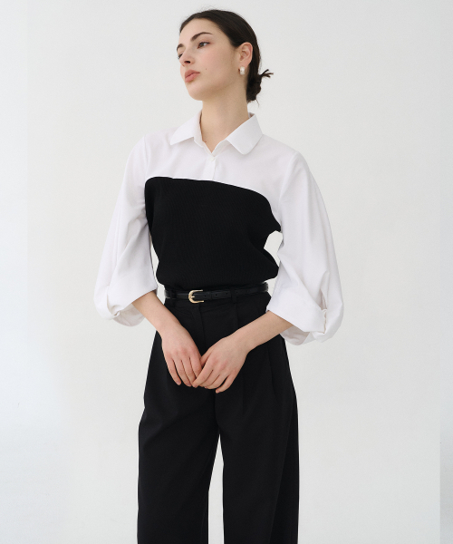 BIBYSEOB（バイバイソプ）の「ツーピンタックワイドスラックスブラック[T51]（スラックス・レディース・ブラック・SMALL/MEDIUM）」の3枚目の写真