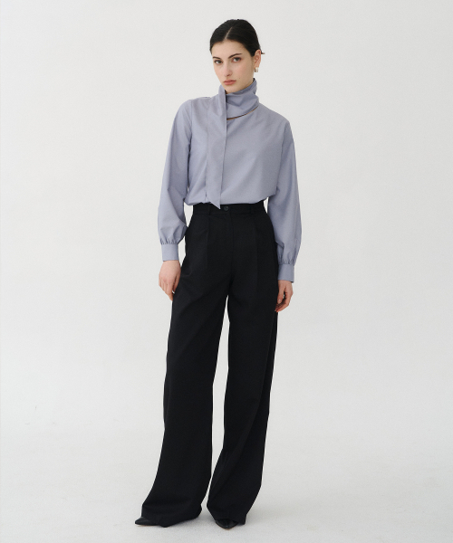 BIBYSEOB（バイバイソプ）の「ツーピンタックワイドスラックスブラック[T51]（スラックス・レディース・ブラック・SMALL/MEDIUM）」の4枚目の写真