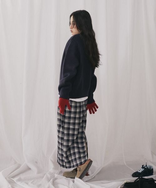 MERLOT(メルロー)の「ダルメシアンジャガードニット(ニット/セーター・レディース・ネイビー/レッド・FREE)」の18枚目の写真