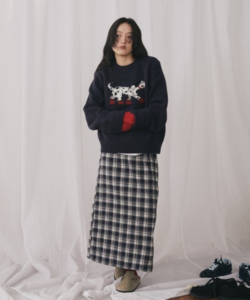 MERLOT(メルロー)の「ダルメシアンジャガードニット(ニット/セーター・レディース・ネイビー/レッド・FREE)」の17枚目の写真