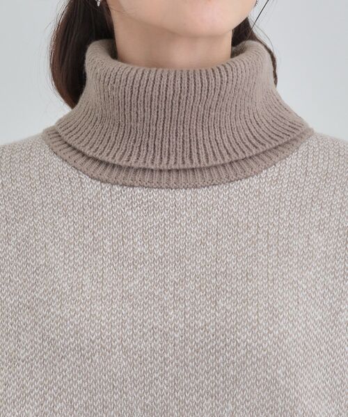SHOO・LA・RUE（シューラルー）の「【S-LL】さりげないラメ感 配色ジャカード タートルネックニット（ニット/セーター・レディース・ブラック/ブラウン系/ライトグレー/ワインレッド・01/02/03/04）」の14枚目の写真