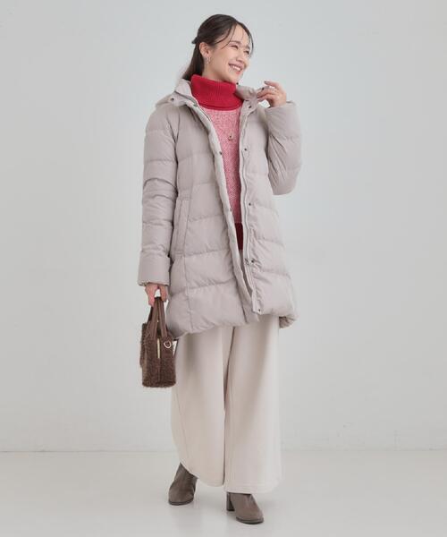 SHOO・LA・RUE（シューラルー）の「【S-LL】さりげないラメ感 配色ジャカード タートルネックニット（ニット/セーター・レディース・ブラック/ブラウン系/ライトグレー/ワインレッド・01/02/03/04）」の8枚目の写真