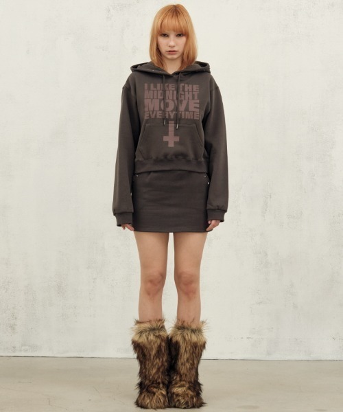 Midnight Move(ミッドナイトムーブ)の「A'GEM/9 × .kom 『MIDNIGHT MOVE/ミッドナイトムーブ』like hood/ライクフードプルオーバーパーカー(パーカー・レディース・グレー/ブラック・FREE)」の6枚目の写真