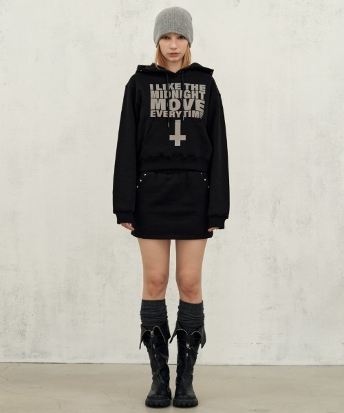 Midnight Move(ミッドナイトムーブ)の「A'GEM/9 × .kom 『MIDNIGHT MOVE/ミッドナイトムーブ』like hood/ライクフードプルオーバーパーカー(パーカー・レディース・グレー/ブラック・FREE)」の10枚目の写真