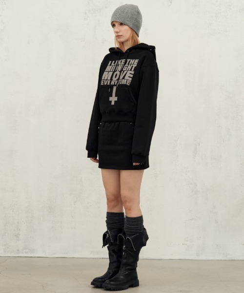 Midnight Move(ミッドナイトムーブ)の「A'GEM/9 × .kom 『MIDNIGHT MOVE/ミッドナイトムーブ』like hood/ライクフードプルオーバーパーカー(パーカー・レディース・グレー/ブラック・FREE)」の12枚目の写真