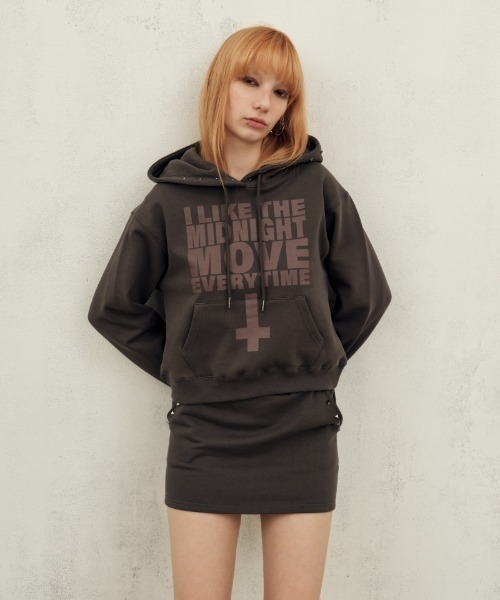 Midnight Move(ミッドナイトムーブ)の「A'GEM/9 × .kom 『MIDNIGHT MOVE/ミッドナイトムーブ』like hood/ライクフードプルオーバーパーカー(パーカー・レディース・グレー/ブラック・FREE)」の3枚目の写真