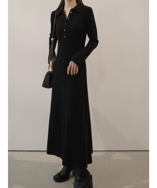 amel（エイメル）の「ポロネックスリットスリーブドレス / ブラック（ワンピース・レディース・ブラック・FREE）」の3枚目の写真