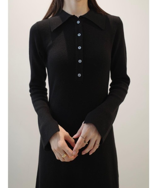 amel（エイメル）の「ポロネックスリットスリーブドレス / ブラック（ワンピース・レディース・ブラック・FREE）」の8枚目の写真