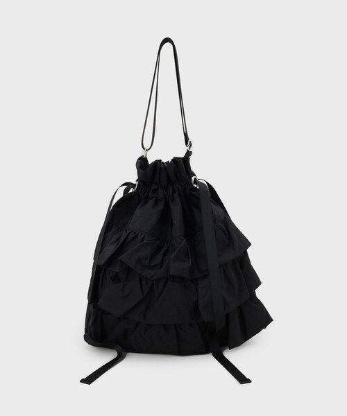 OPAQUE.CLIP（オペークドットクリップ）の「ドロストリボンフリルティアードショルダーバッグ【長さ調整可能】（ショルダーバッグ・レディース・チャコールグレー/ブラック/ライトベージュ・00）」の10枚目の写真