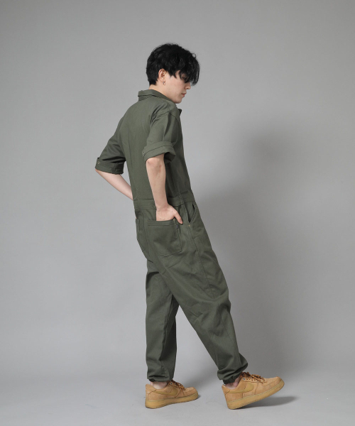SAINTCREW（セントクルー）の「センスワーカー テーパード半袖ジョガージャンプスーツ SWT-512 カーキ（つなぎ/オールインワン・レディース・その他・MEDIUM/LARGE/X-LARGE）」の7枚目の写真