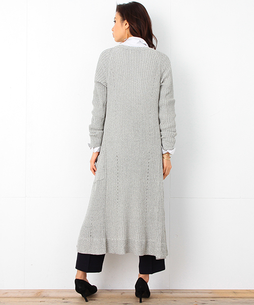 B:MING by BEAMS（ビーミングバイビームス）の「ビーミング by ビームス / リブカーディガン 16SS（カーディガン/ボレロ・レディース・グレー/ネイビー・ONE SIZE）」の12枚目の写真