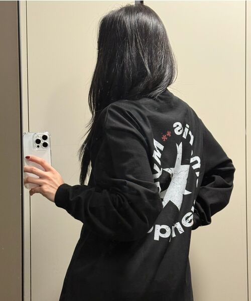 mydeepbluememories（マイディープブルーメモリーズ）の「MM CRACK ROUND LOGO LONG SLEEVE TEE(BLACK)（Tシャツ/カットソー・レディース・ブラック・FREE）」の12枚目の写真